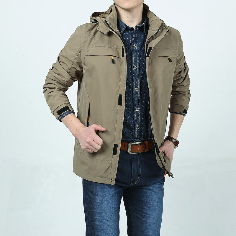 Men's Modern Softshell Field Jacket with Hood, Breathable Stretch and Organizer Pockets Mune Fashion