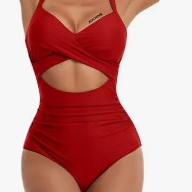 Ladies One-Piece Bikini with Fashionable Cut-Out and Animal Print Mune Fashion