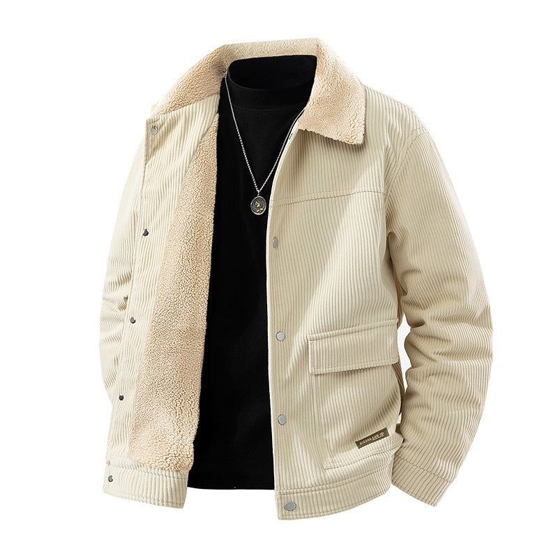 Men's Casual Cord Jacket with Teddy Lining Mune Fashion