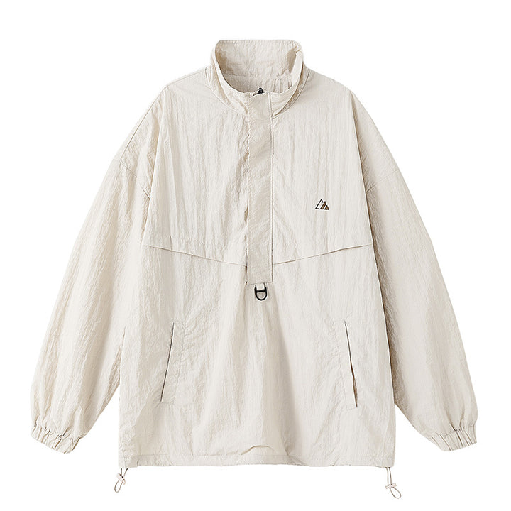 Unisex Lightweight Oversized Anorak with Half Zip, Utility D-Ring and Adjustable Hem Mune Fashion