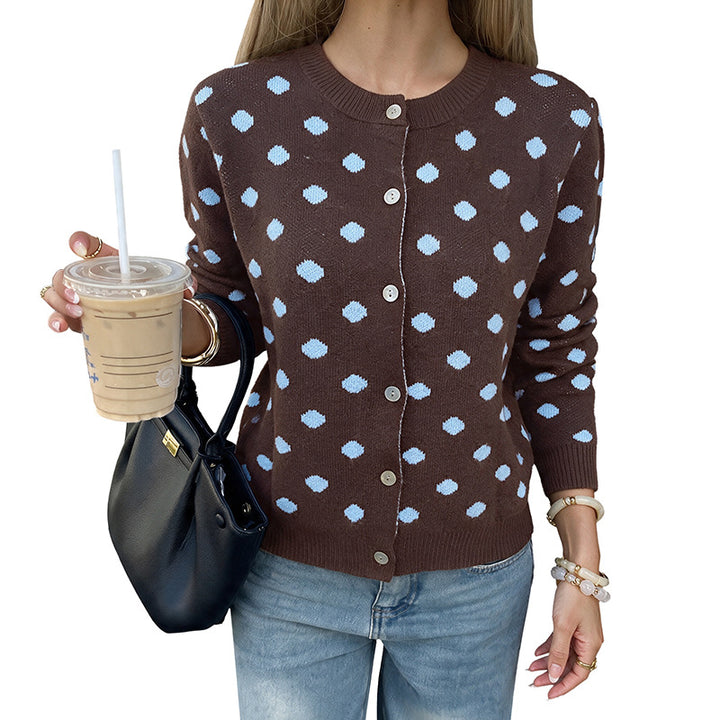 Women's patterned knit cardigan with button details Mune Fashion