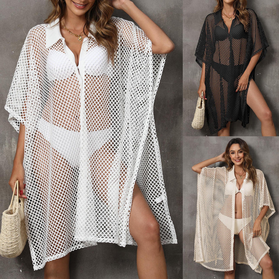 Women loose fit crochet beach cover-up Mune Fashion