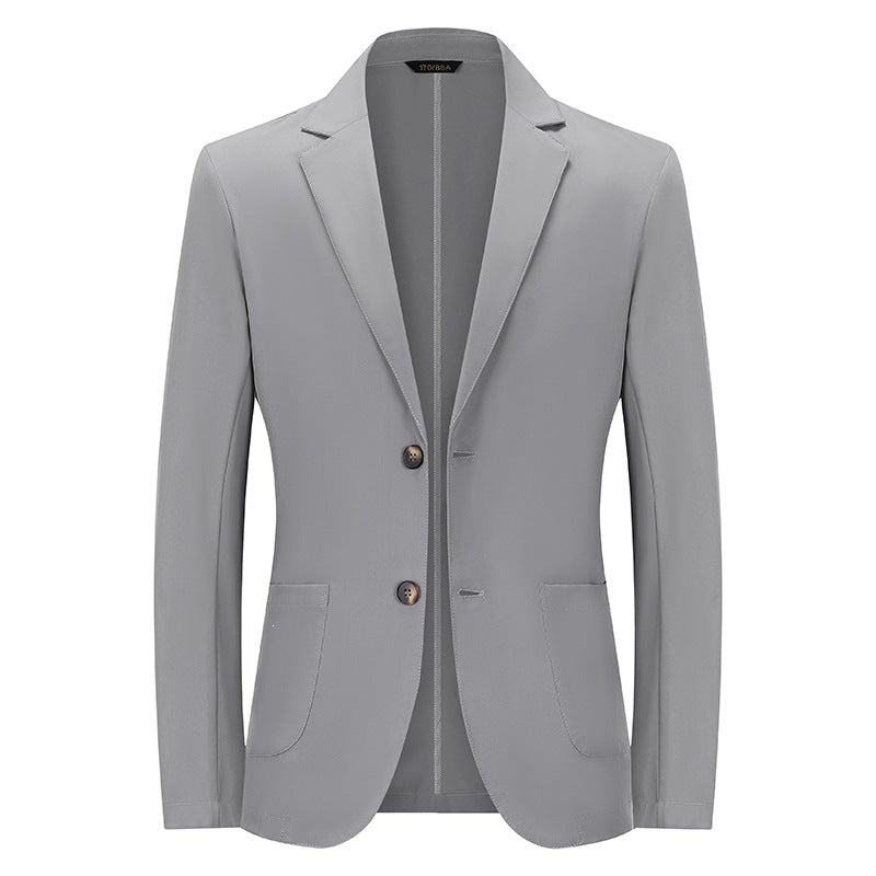 Men's Modern Slim-Fit Blazer with Narrow Lapel and Patch Pockets Mune Fashion