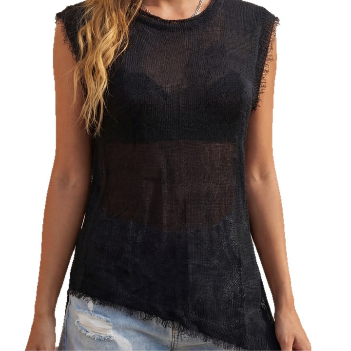 Women's casual linen top with fringed details Mune Fashion