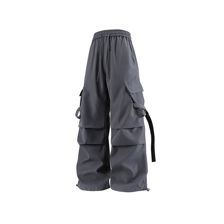 Herren Baggy‑Cargo‑Hose mit modularen Klappfächern, Band‑Details und Kordelbund Mune Fashion