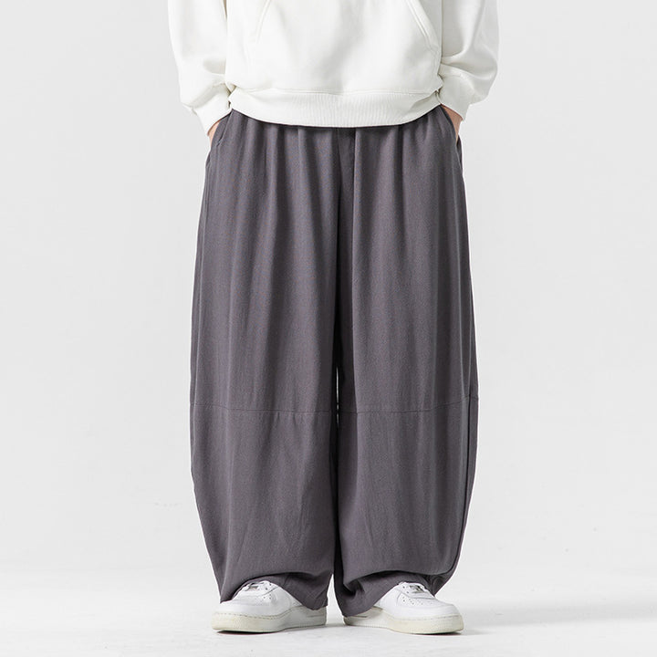 Men's extra wide cut balloon lounge pants with elastic waistband, deep drop crotch, and soft cotton blend Mune Fashion