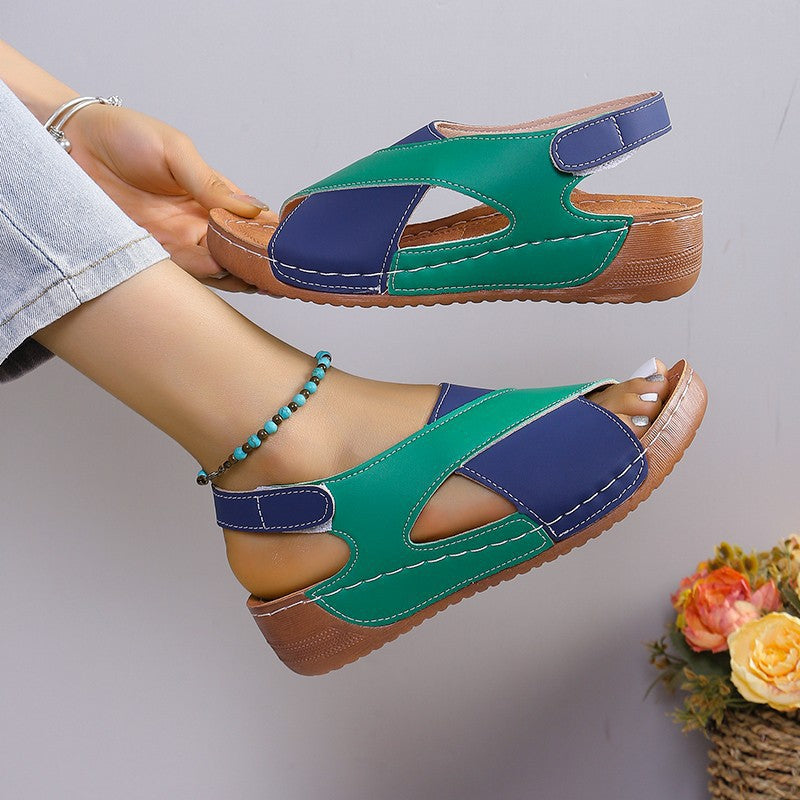 Ladies Comfort Slingback Sandals with Padded Insole and Velcro Closure Mune Fashion