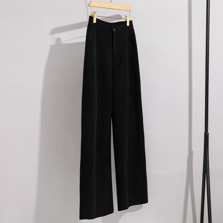 Women High-Waist Palazzo Pants with Wide Leg and Simple Waistband Mune Fashion