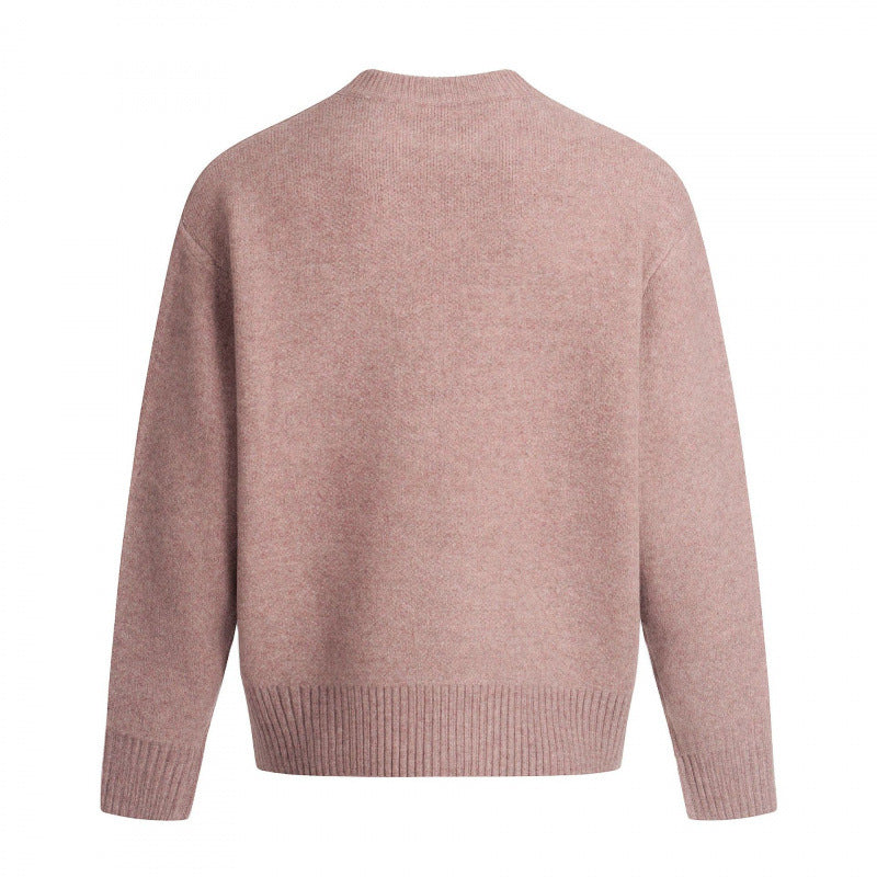 Unisex Oversize fine knit sweater with round neck, cropped hem and raglan sleeves Mune Fashion