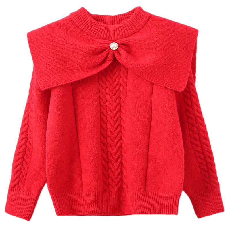 Women's sweater with trendy collar and cable knit pattern Mune Fashion