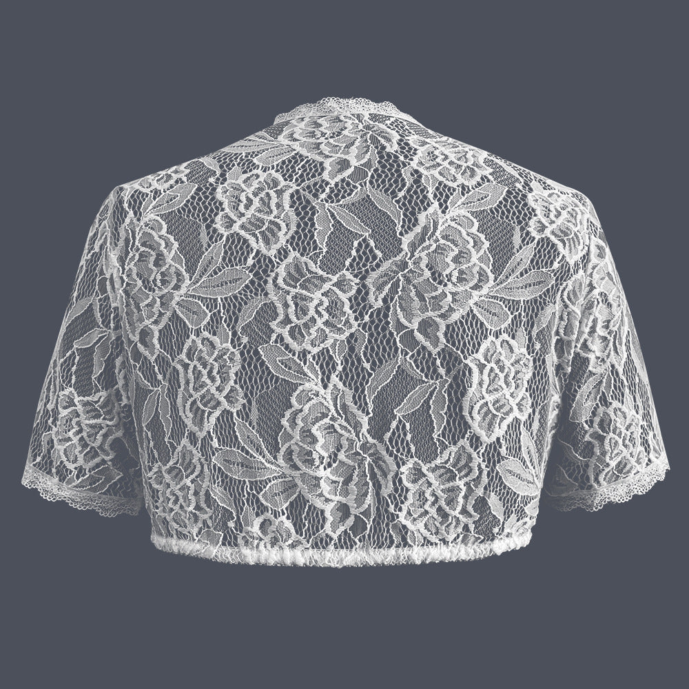 Ladies nan lace bolero with high collar and short sleeves Mune Fashion