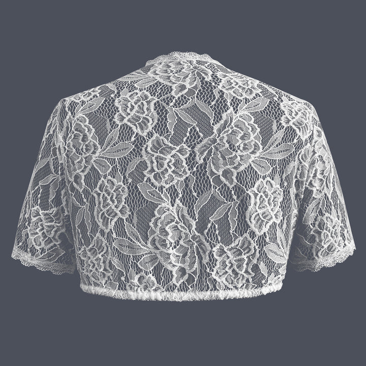 Ladies nan lace bolero with high collar and short sleeves Mune Fashion