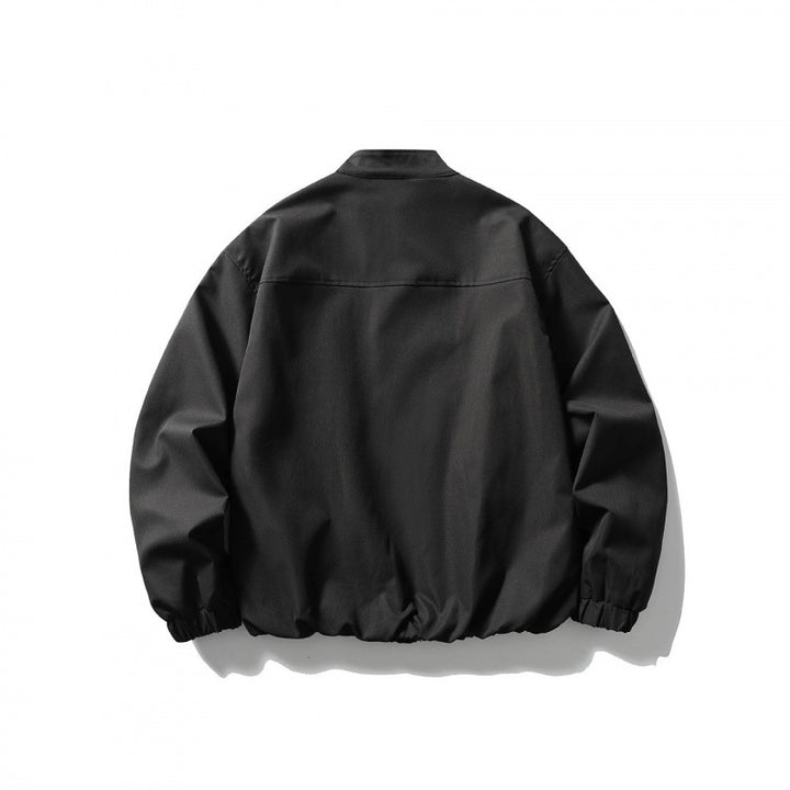 Unisex Oversize lightweight bomber jacket with stand-up collar, zipper, and elastic hem Mune Fashion