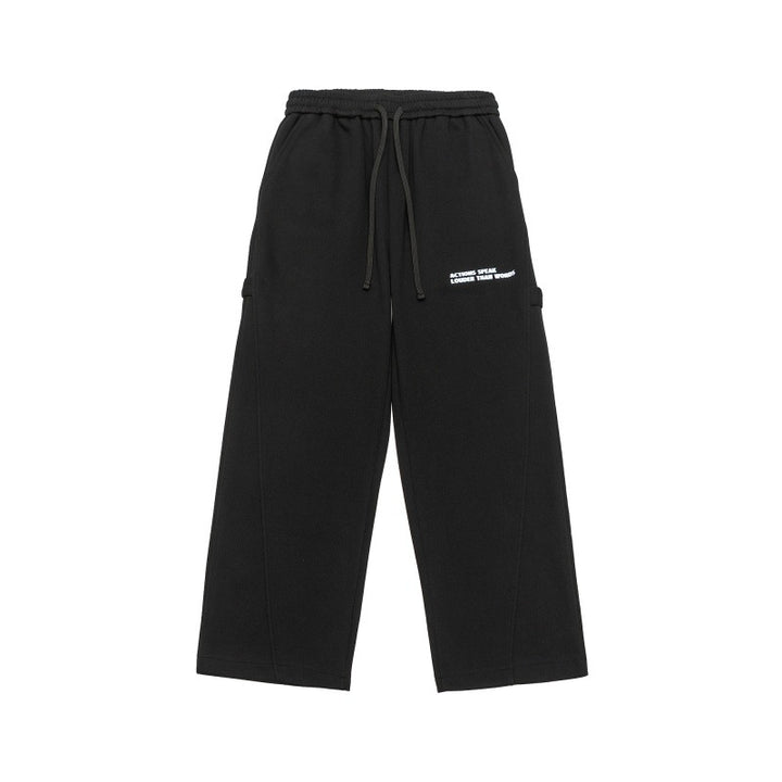 Unisex Wide Cropped Sweatpants in Cargo Style with Drawstring Waistband and Patch Pockets Mune Fashion