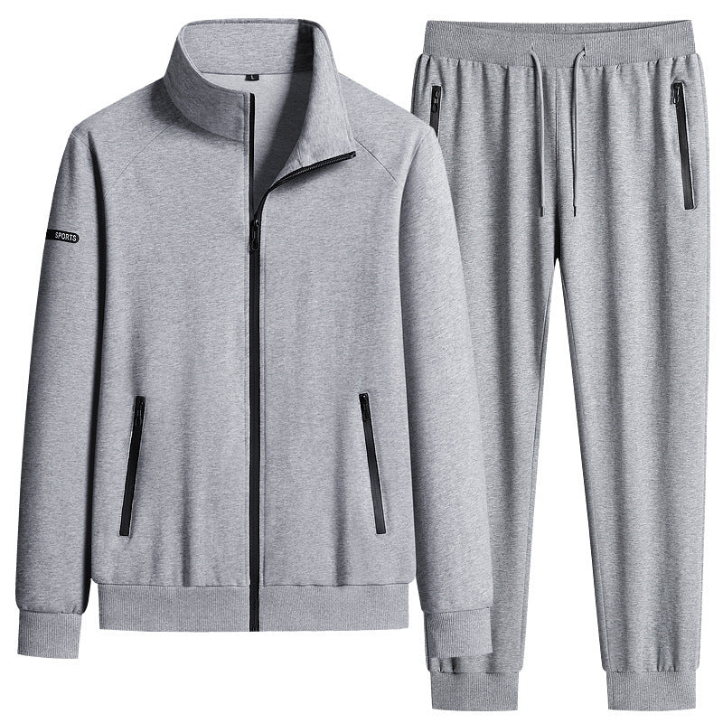 Men's Sporty Softshell Training Suit Set with Fleece-Lined Jacket and Tapered Jogging Pants Mune Fashion