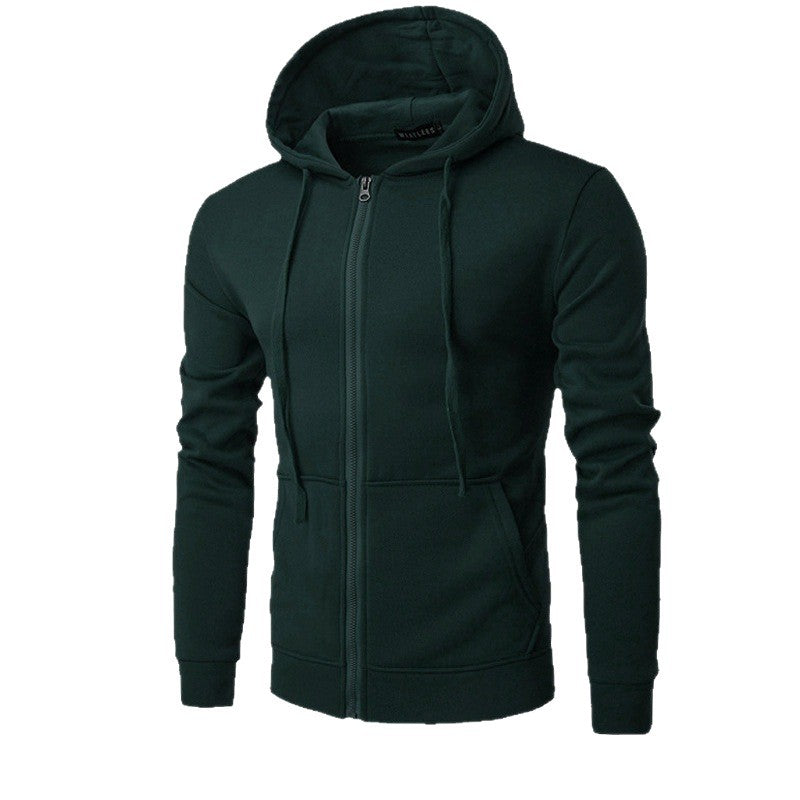 Men's slim-fit zip hoodie jacket with soft fleece lining and kangaroo pockets Mune Fashion