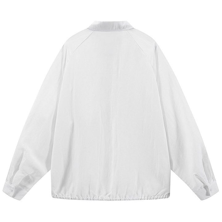 Men's Lightweight Oversized Half-Placket Shirt with Chest Pocket & Elastic Hem Mune Fashion