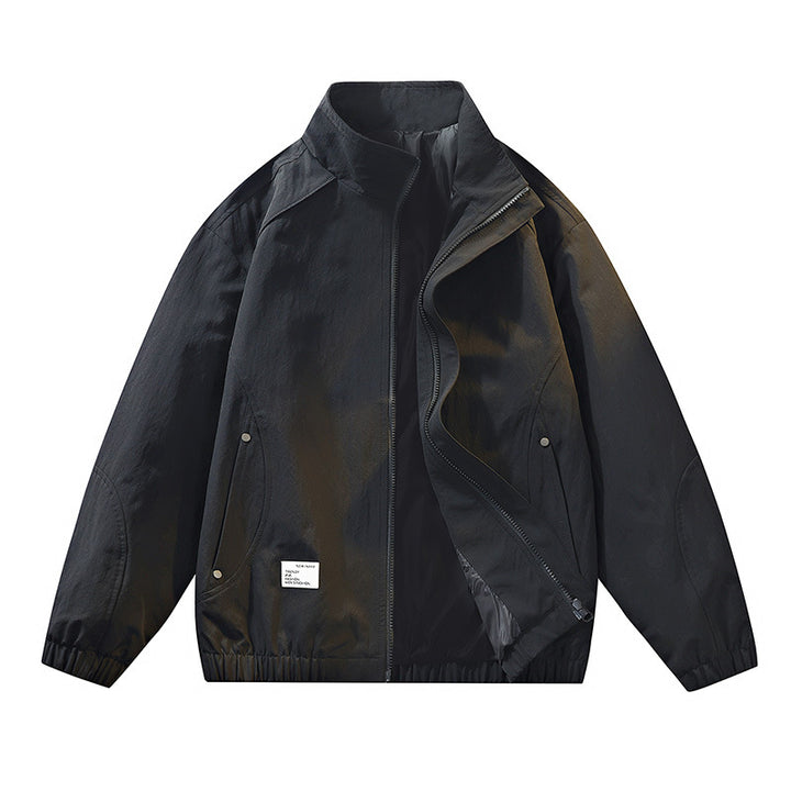 Men's Elegant Transitional Jacket with High-Closin Collar and Practical Pockets Mune Fashion
