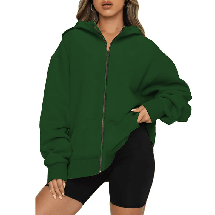 Women's lightweight zip hoodie in relaxed fit with kangaroo pocket and ribbed cuffs Mune Fashion
