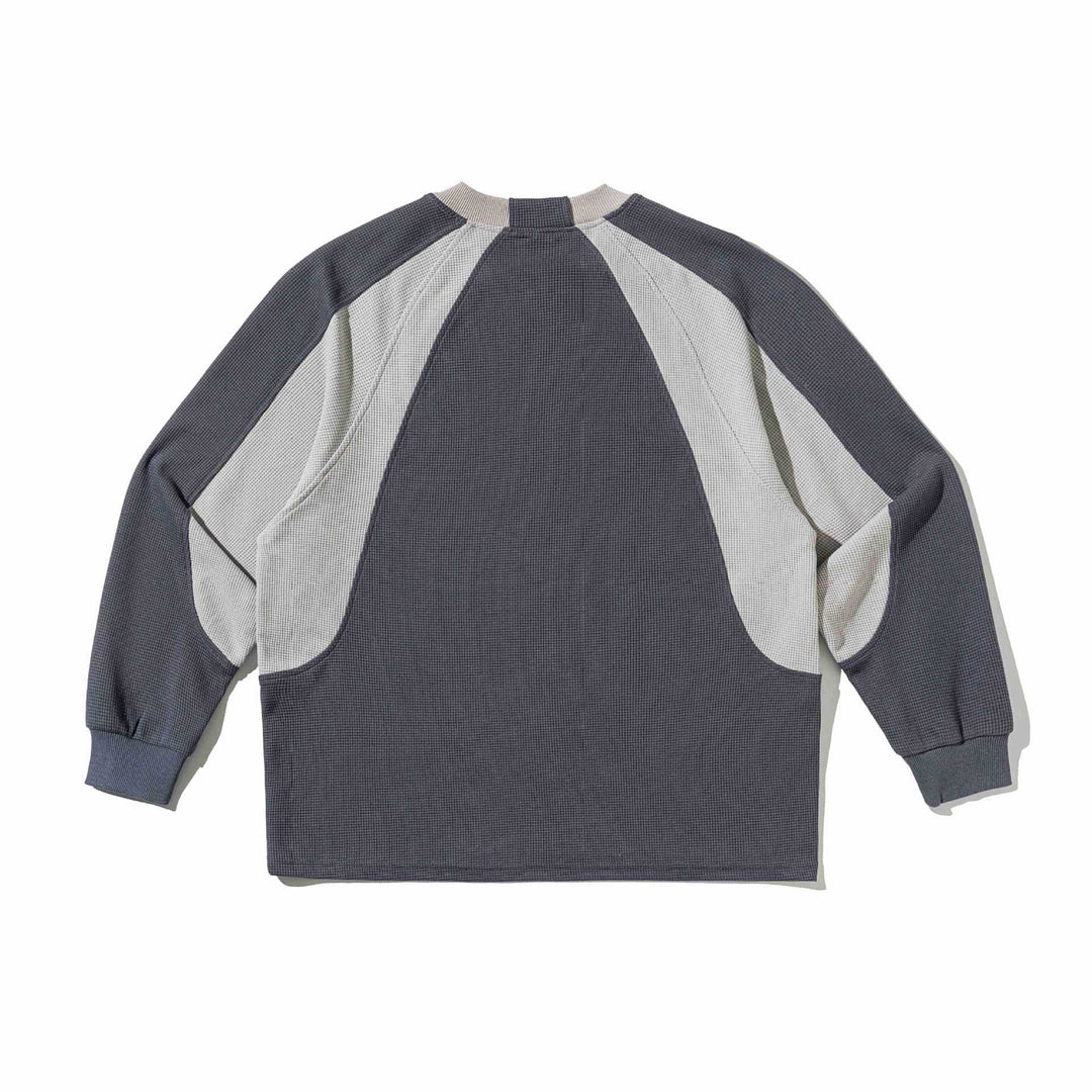 Men's waffle texture sweatshirt with raglan sleeves and contrasting inserts Mune Fashion