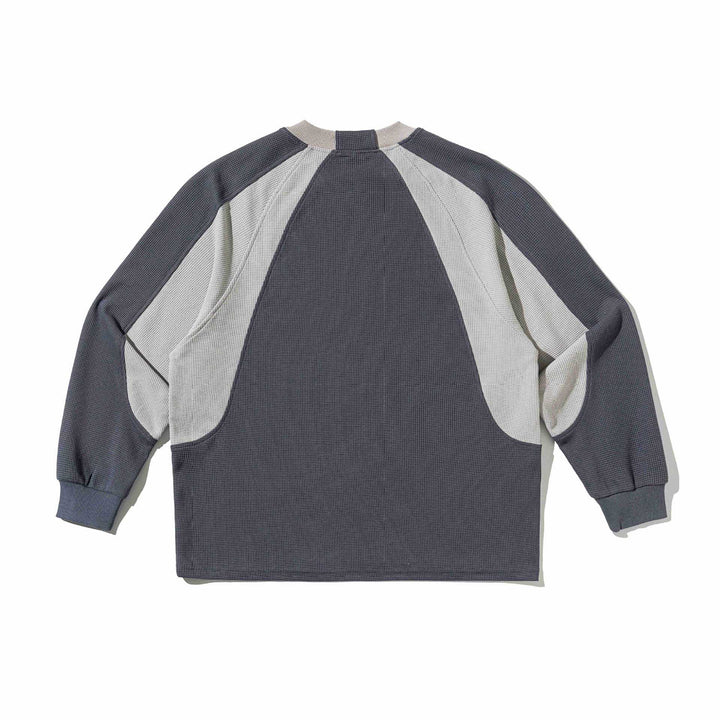 Men's waffle texture sweatshirt with raglan sleeves and contrasting inserts Mune Fashion