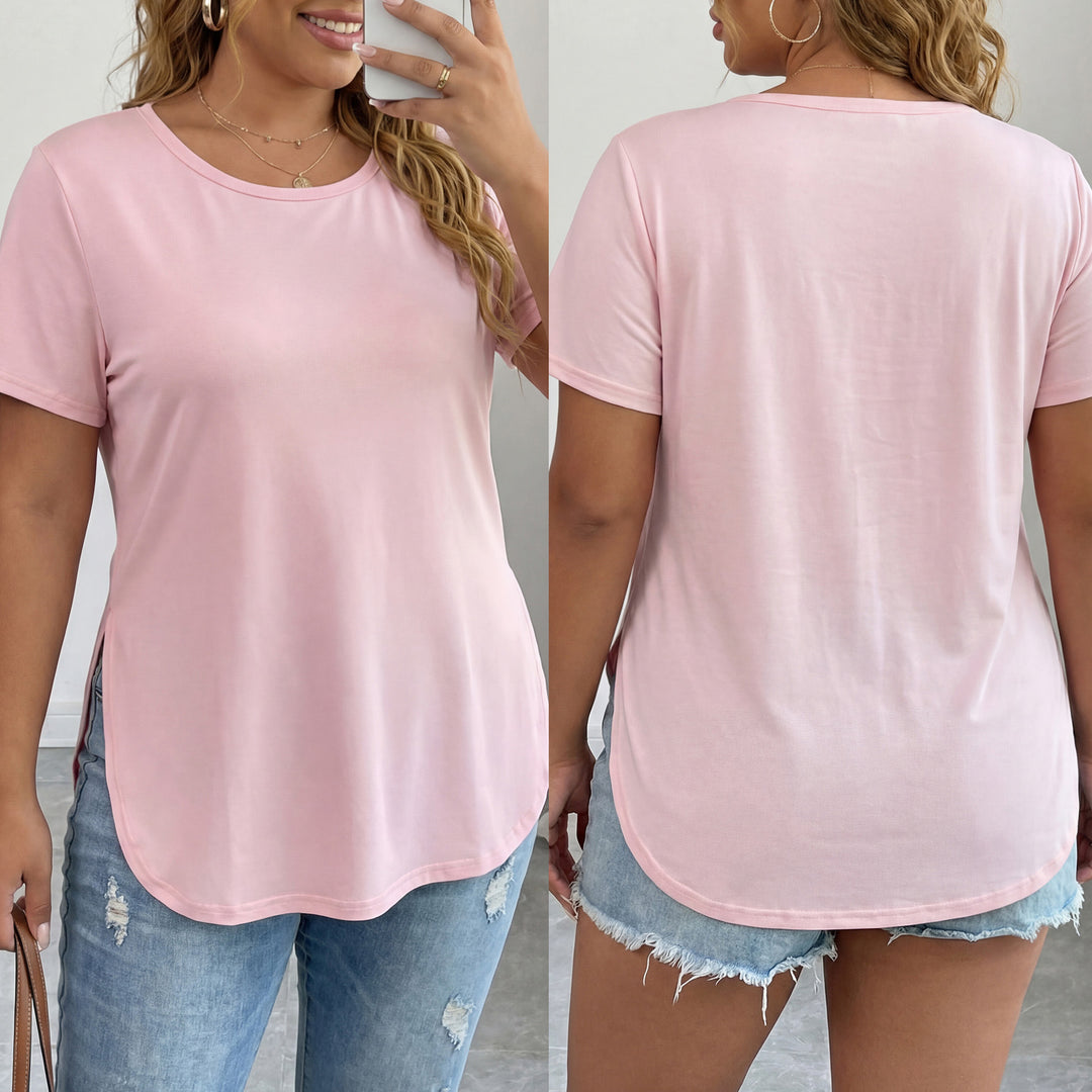 Women's casual T-shirt with side slit Mune Fashion