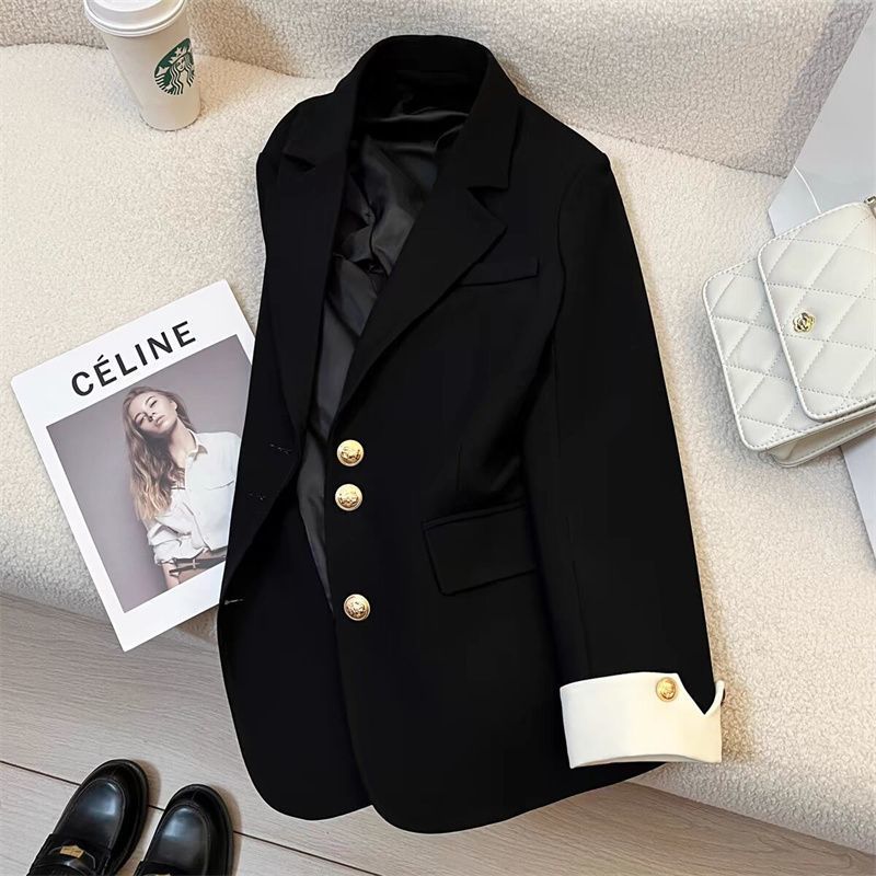 Women's Elegant Blazer with Gold Button Details Mune Fashion