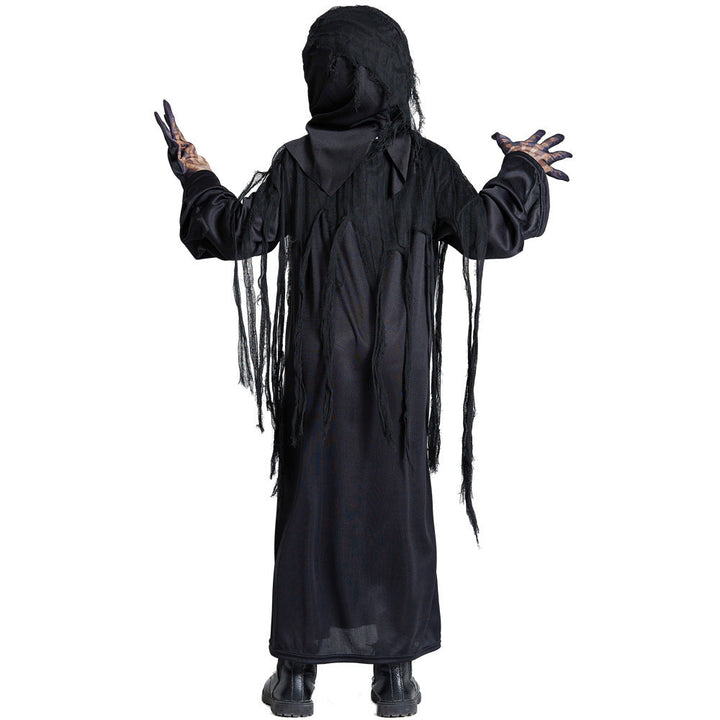Unisex Spooky Skeleton Costume with Hood and Fringes Mune Fashion
