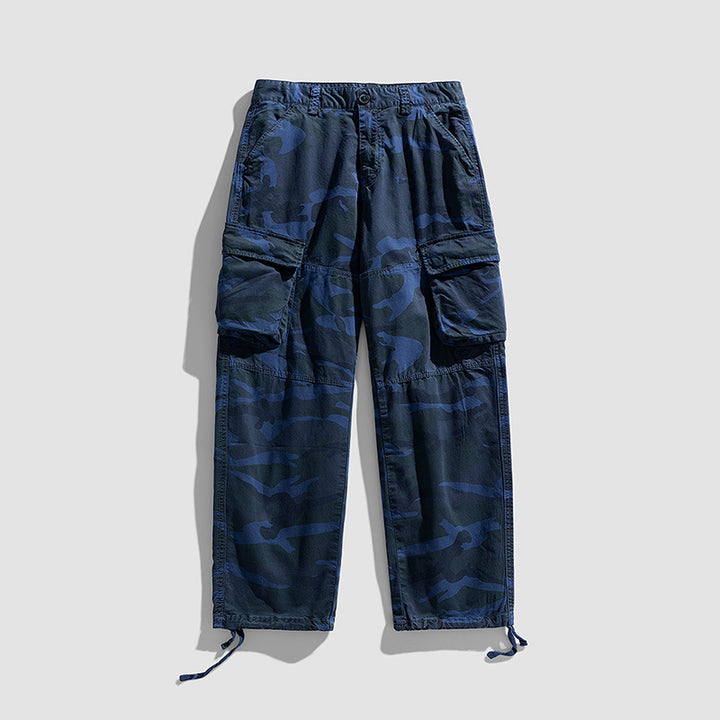 Herren Cargohose im Military-Style mit großvolumigen Klappentaschen und verstellbaren Beinabschlüssen Mune Fashion