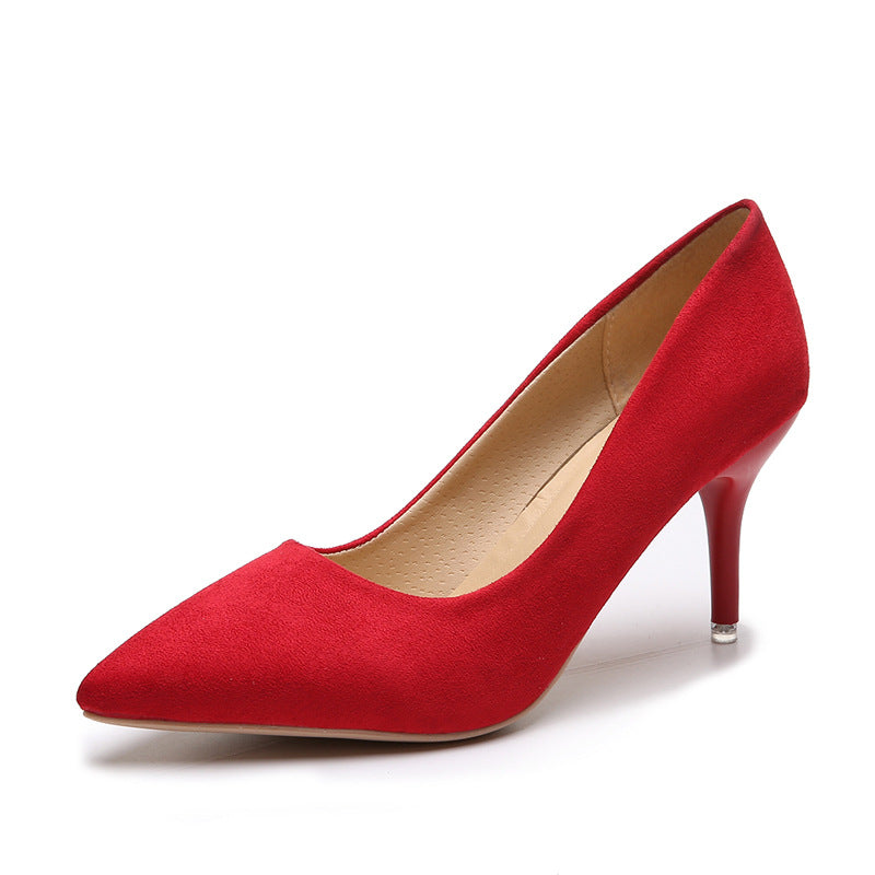 Ladies pointed court pumps with slim stiletto heel and padded comfort insole Mune Fashion