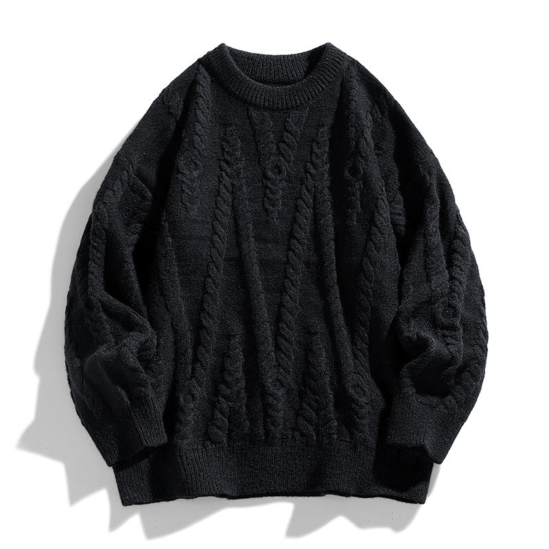 Ladies Elegant Knit Sweater with Classic Cable Pattern Mune Fashion