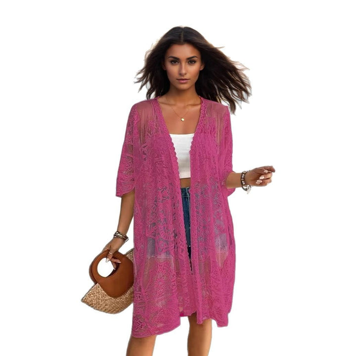 Women romantic crochet beach cover-up Mune Fashion
