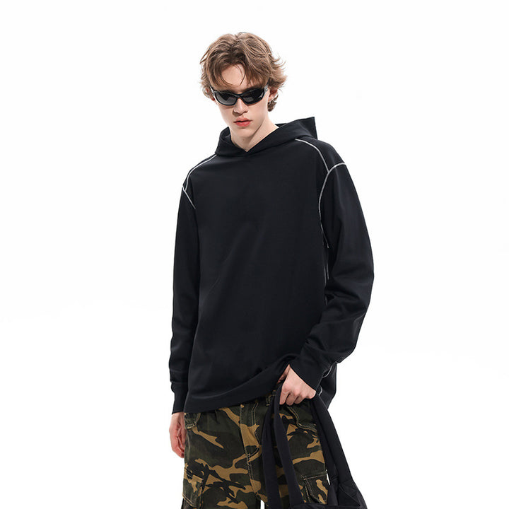 Men's Oversized Hoodie made of heavy cotton blend with contrast stitching and raglan sleeves Mune Fashion