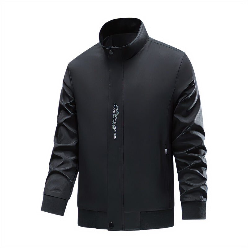 Men's sporty transitional jacket with high closing collar and side zip pockets Mune Fashion