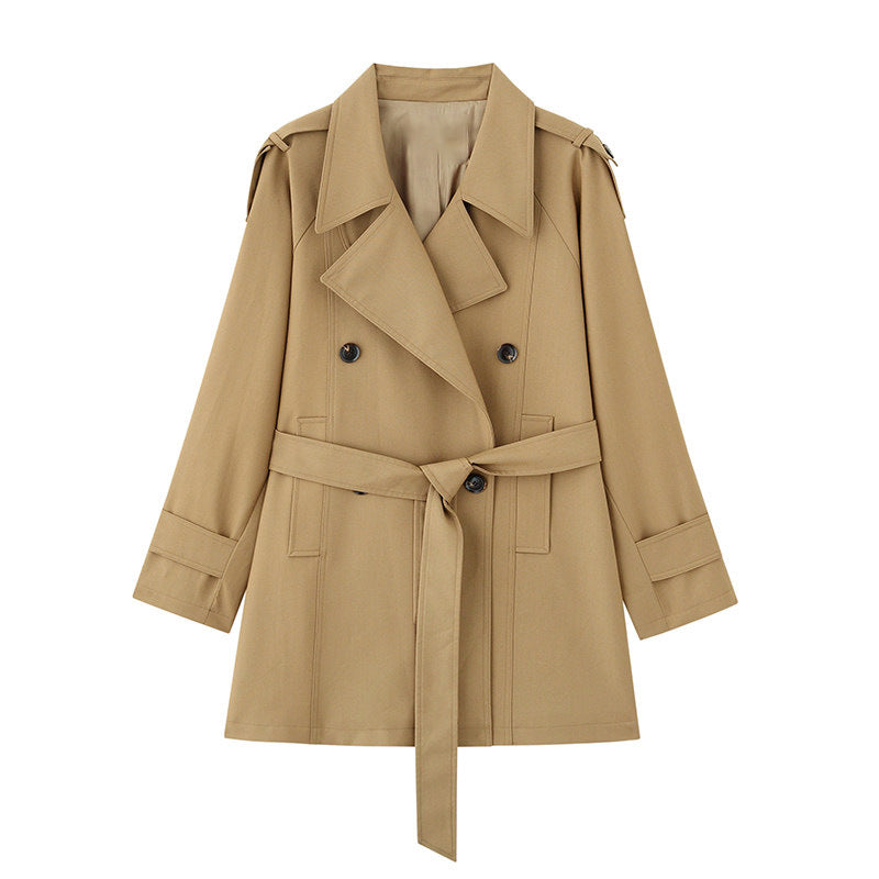 Women Elegant Trench Coat with Waist Belt Mune Fashion