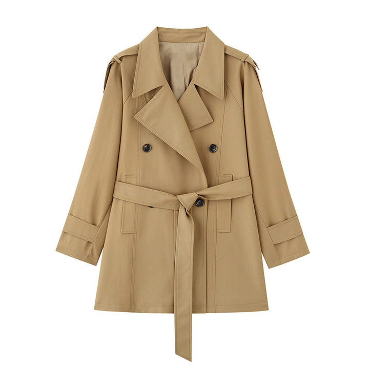 Women Elegant Trench Coat with Waist Belt Mune Fashion