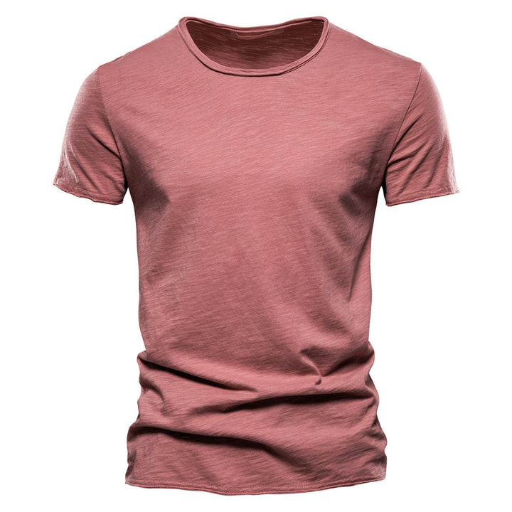 Men's light cotton jersey short-sleeve shirt with V-neck and slim fit Mune Fashion