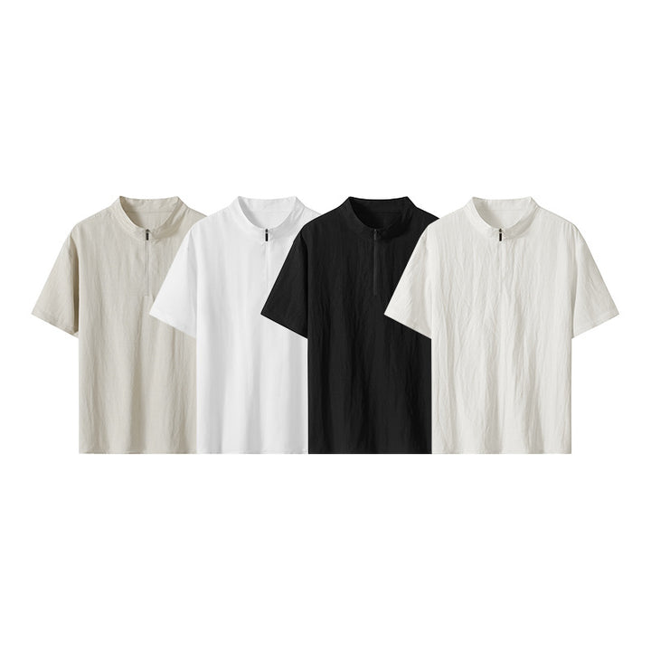 Herren Kurzarm‑Halbzip‑Shirt mit Stehkragen und Relaxed‑Fit Mune Fashion