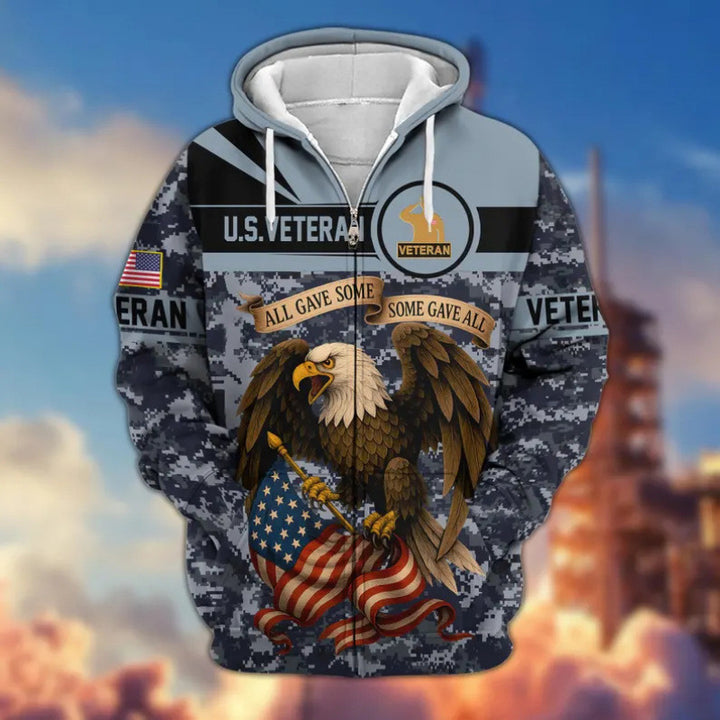 Men's hoodie with American veteran motif Mune Fashion
