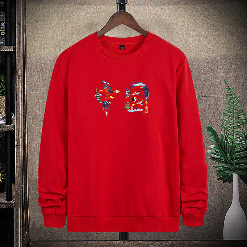 Men's Round Neck Sweatshirt with Detailed Graphic Print Mune Fashion