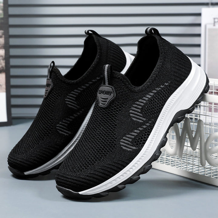 Women's seamless knit slip-on comfort sneaker with elastic sock shoe, shock-absorbing EVA midsole and grippy profile rubber sole Mune Fashion