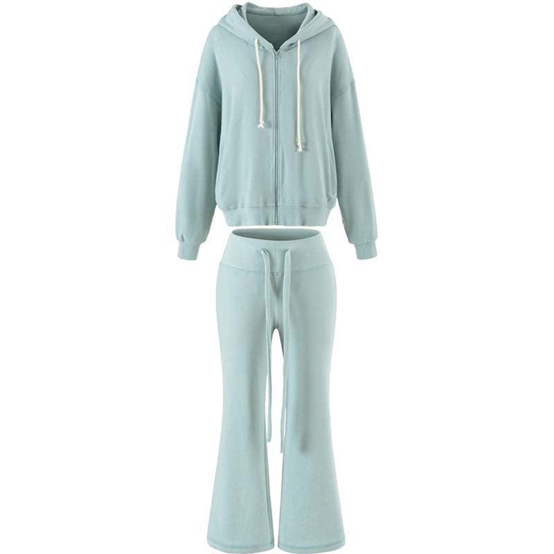 Women's Two-Piece Lounge Set with Zip Hoodie and Flared Jogging Pants Mune Fashion