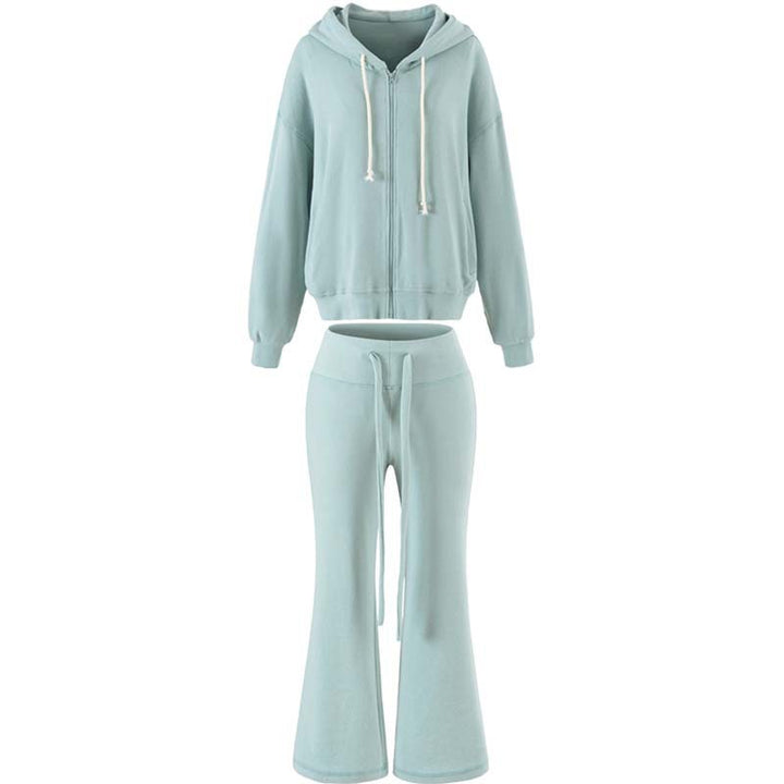 Women's Two-Piece Lounge Set with Zip Hoodie and Flared Jogging Pants Mune Fashion