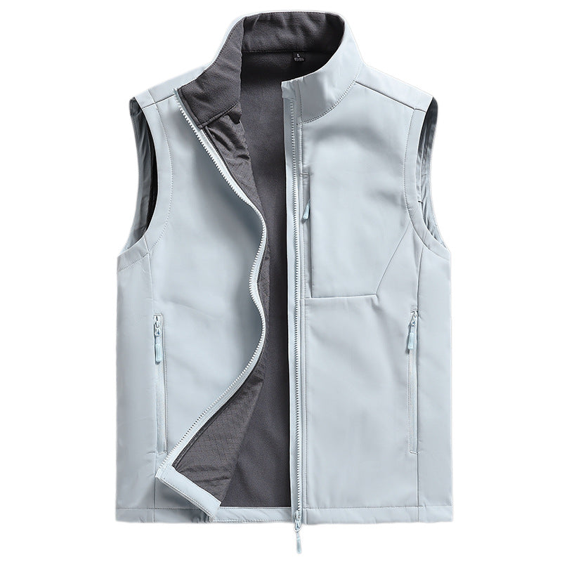 Men's Breathable Softshell Vest with Thermal Fleece Lining and Concealed Zip Pockets Mune Fashion