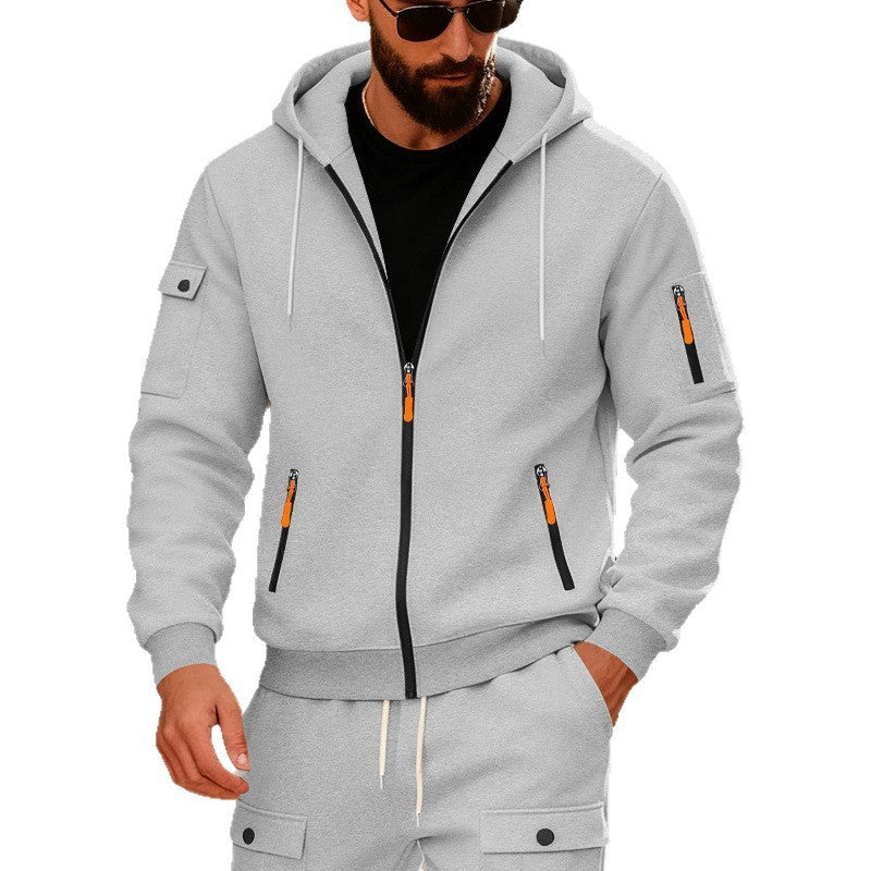 Men's technical hooded jacket with full zip, multiple zip pockets, and soft neoprene finish Mune Fashion