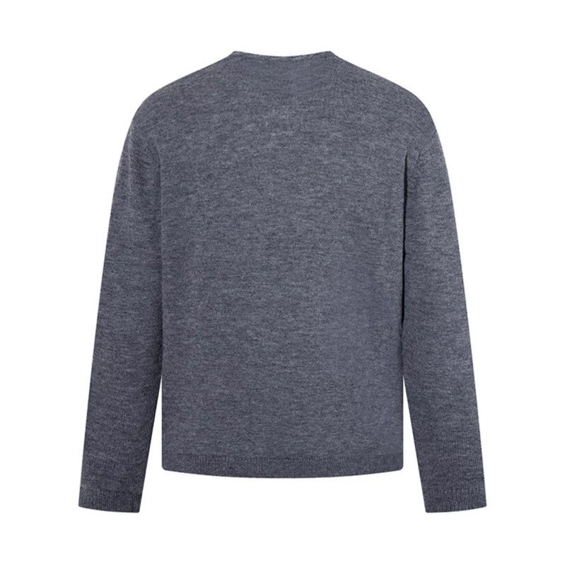 Men's fine knit sweater with round neck, loose fit and ribbed hem Mune Fashion