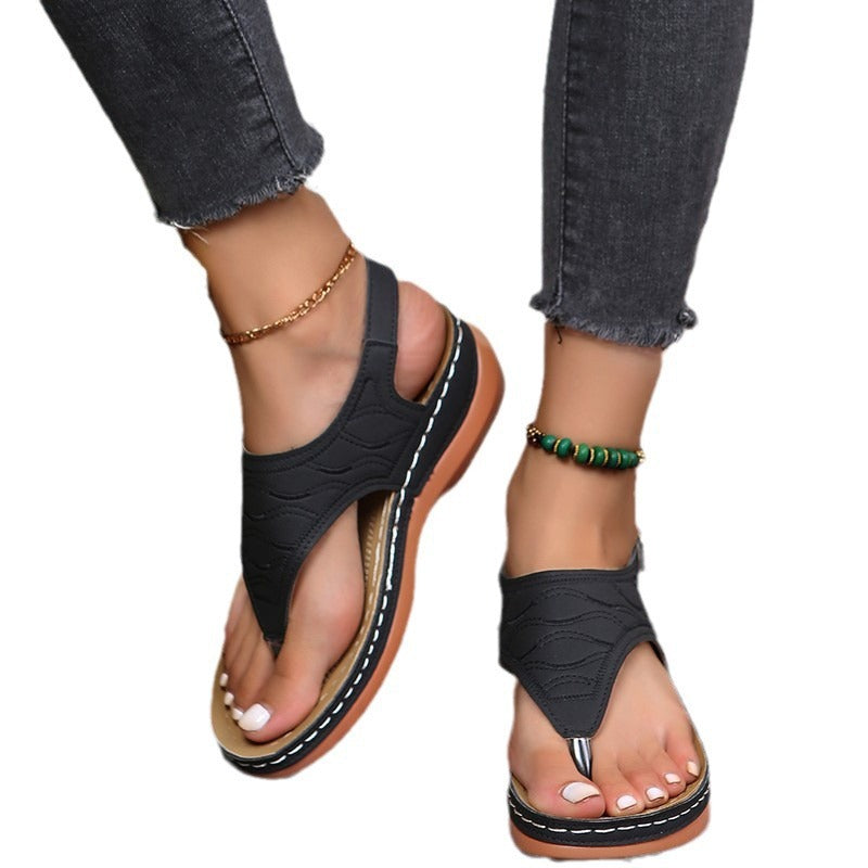 Women's wedge sandal with adjustable heel strap and quilted suede look Mune Fashion