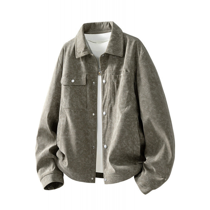 Men's Patterned Cord Jacket with Practical Pockets Mune Fashion