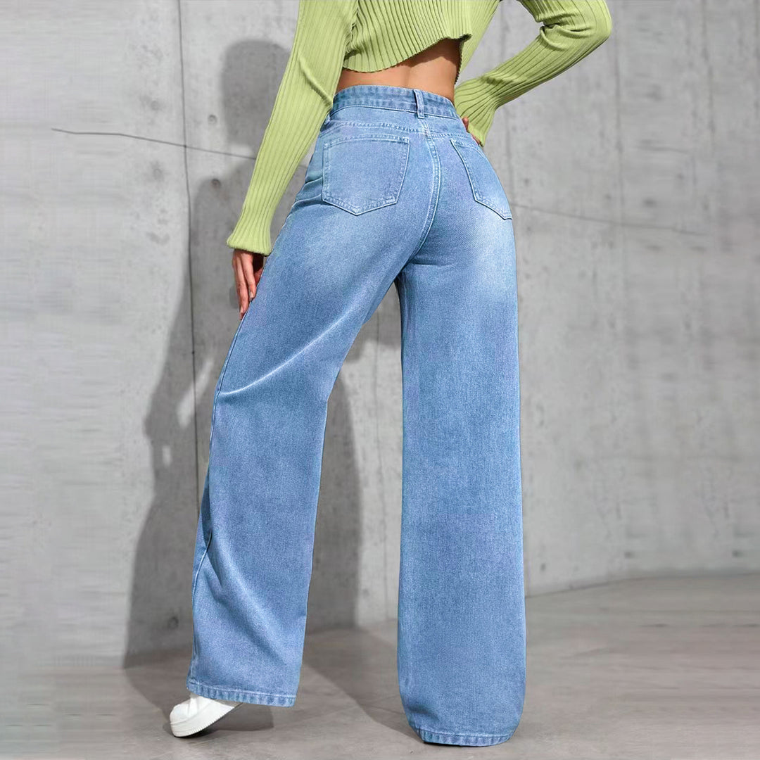 Women High-Waist Palazzo Jeans with extra wide leg and soft pleats Mune Fashion