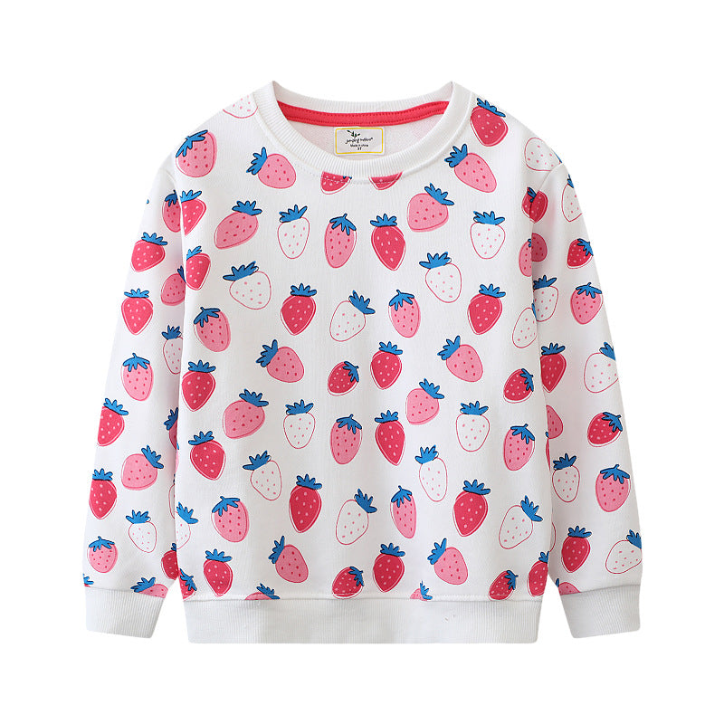 Girl's sweatshirt with cheerful strawberry pattern Mune Fashion